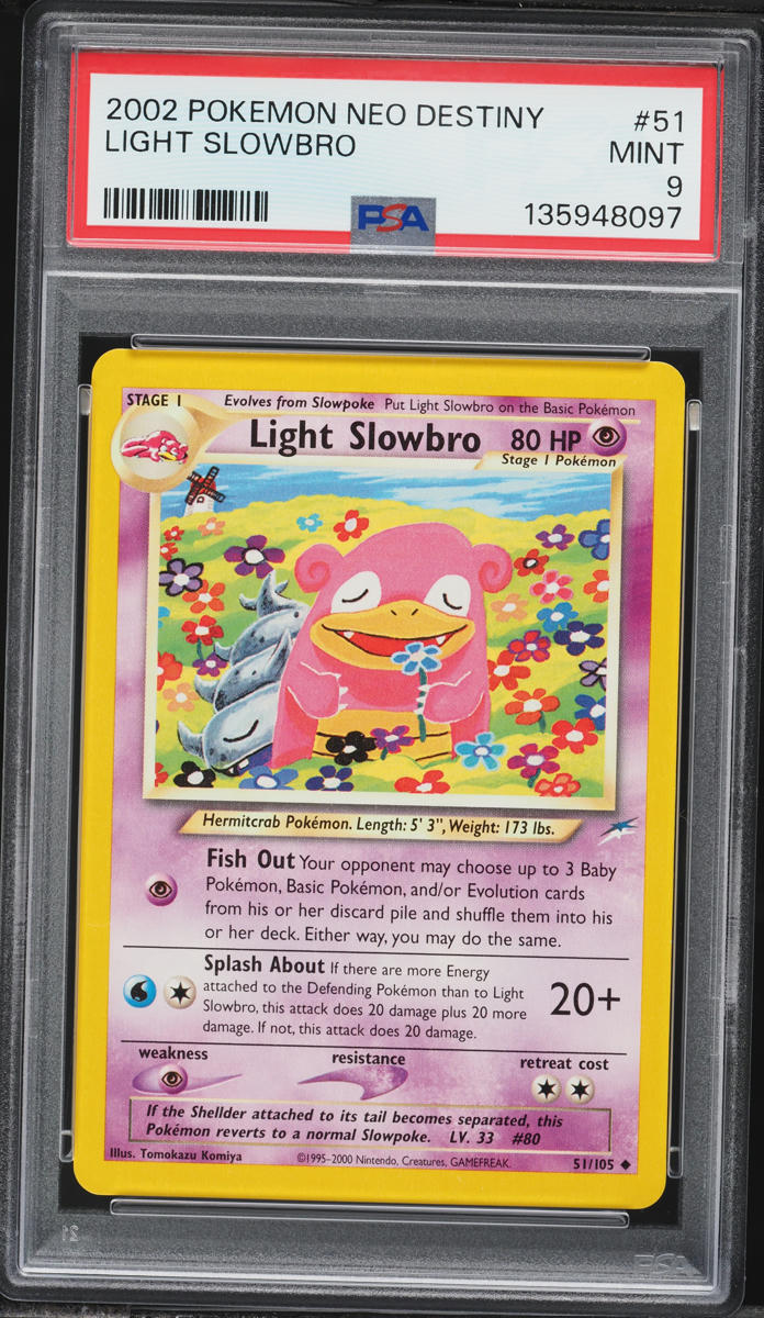 2002 Pokemon Japanese Neo Destiny Light Slowbro #80 PSA 9 MINT on