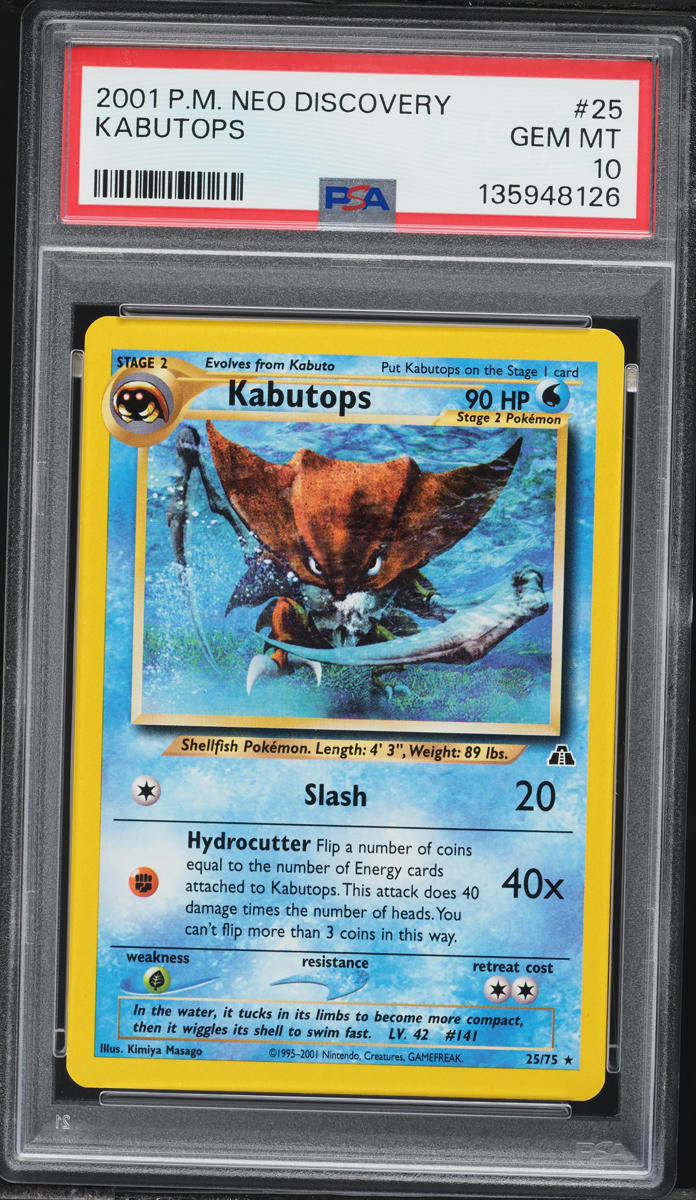 2001 Pokemon Neo Discovery Kabutops #25 PSA 10 GEM MINT
