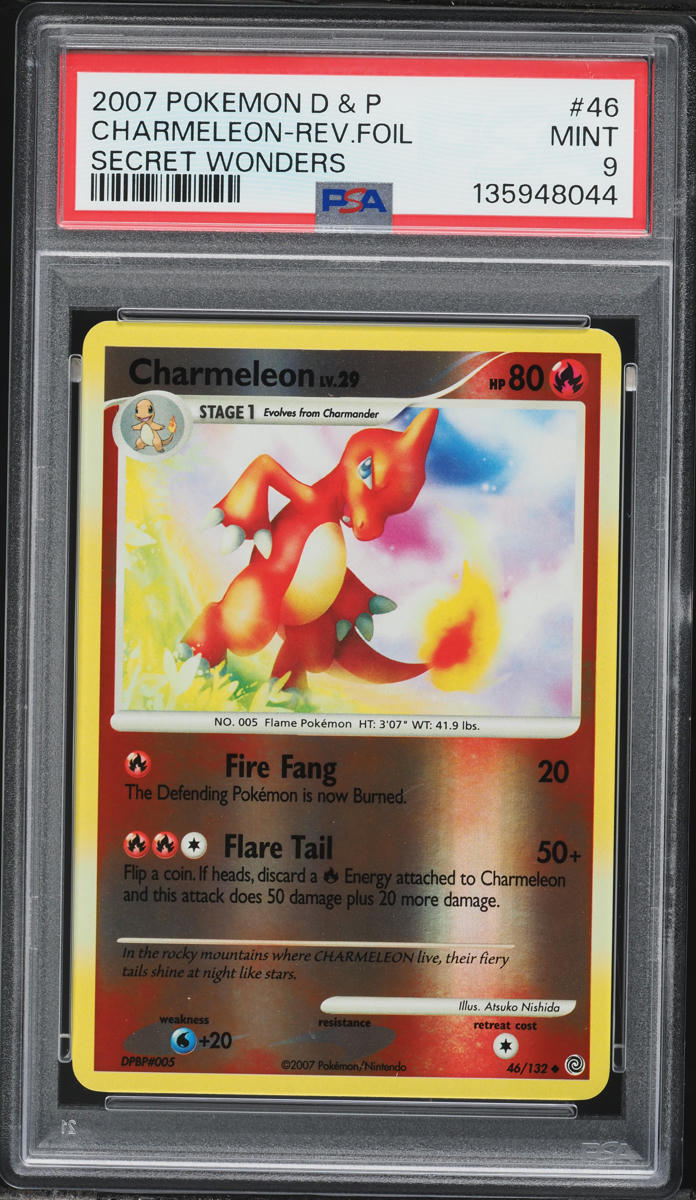 2007 Pokemon Diamond & Pearl Secret Wonders Reverse Holo Charmeleon #46 PSA  9 MINT on Fanatics Collect