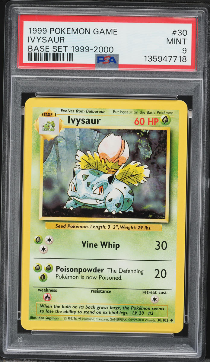 1999 Pokemon Base Set Ivysaur #30 PSA 9 MINT
