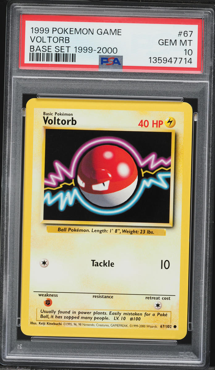 1999 Pokemon Base Set Voltorb #67 PSA 10 GEM MINT