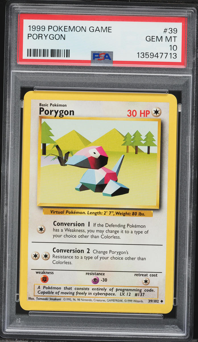 1999 Pokemon Base Set Porygon #39 PSA 10 GEM MINT