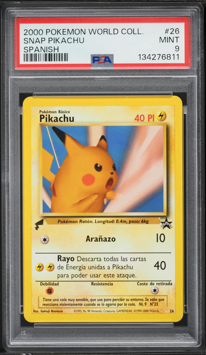 2000 Pokemon Spanish World Collection Snap Pikachu #26 PSA 9 MINT
