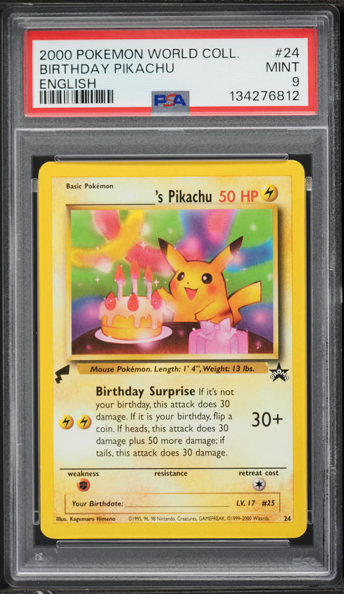 2000 Pokemon Pikachu World Collection Birthday Pikachu #24 PSA 9