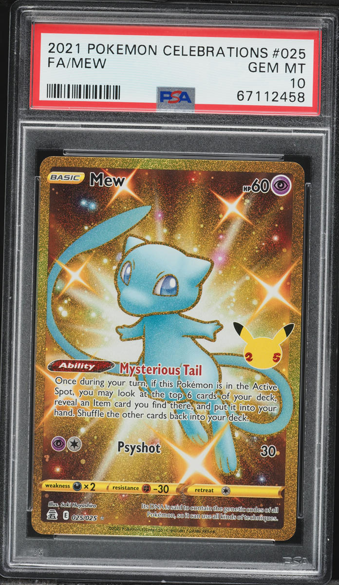 2021 Pokemon Sword & Shield Celebrations Gold Rare Mew #25 PSA 10 GEM MINT
