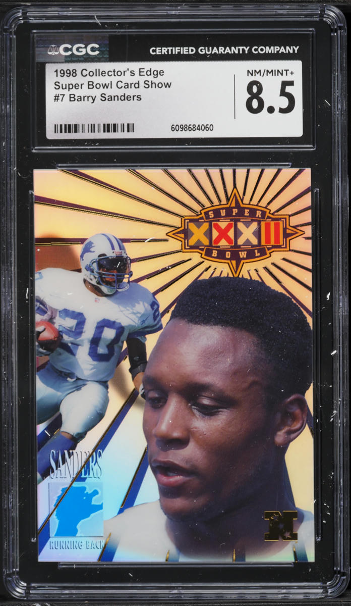 1998 Collector's Edge Super Bowl Card Show Barry Sanders #7 CGC 8.5 NM-MT+