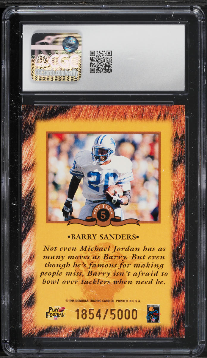 1996 Donruss Will To Win Barry Sanders /5000 #5 CGC 8 NM-MT