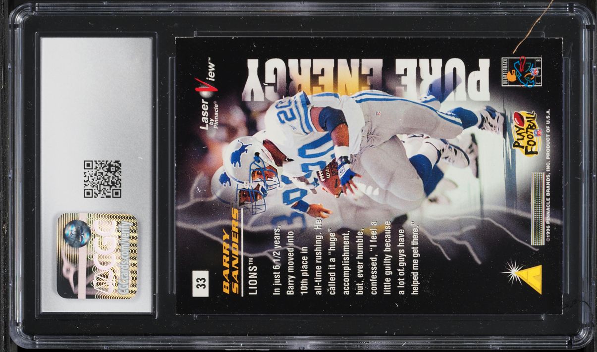 1996 Pinnacle Laser View Pure Energy Barry Sanders #33 CGC 9 MINT