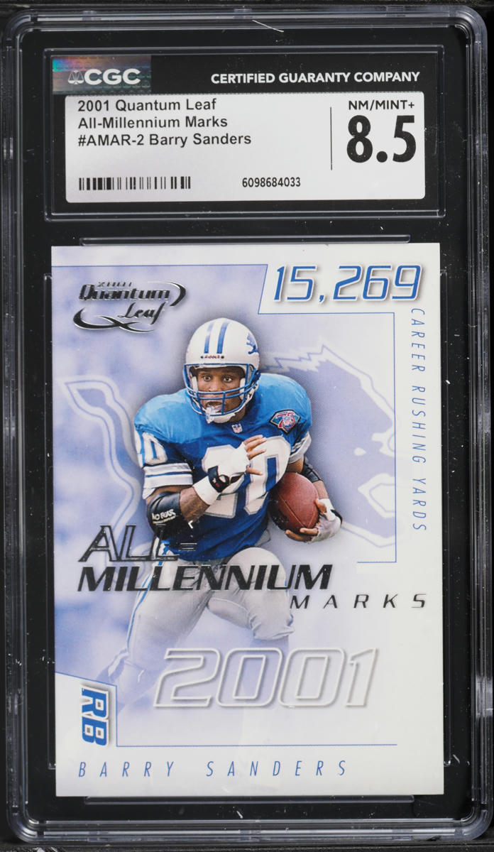 2001 Quantum Leaf All-Millennium Marks Barry Sanders #AMAR-2 CGC 8.5 NM-MT+