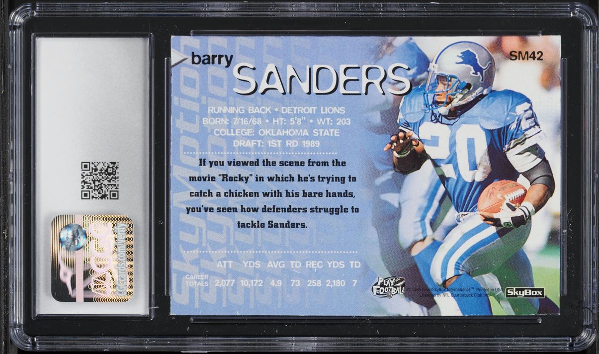 1996 SkyBox SkyMotion Barry Sanders #SM42 CGC 8 NM-MT on Fanatics