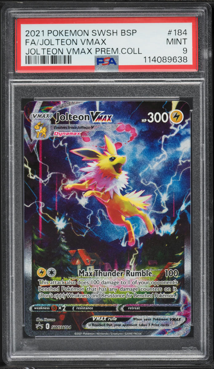 2021 Pokemon Sword & Shield Promo Premium Collection Full Art Jolteon VMAX #184 PSA 9 MINT