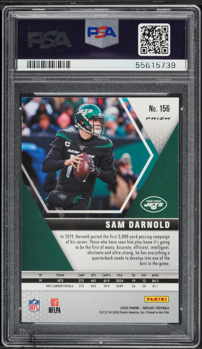 2020 Panini Mosaic Genesis Sam Darnold #156 PSA 10 GEM MINT on