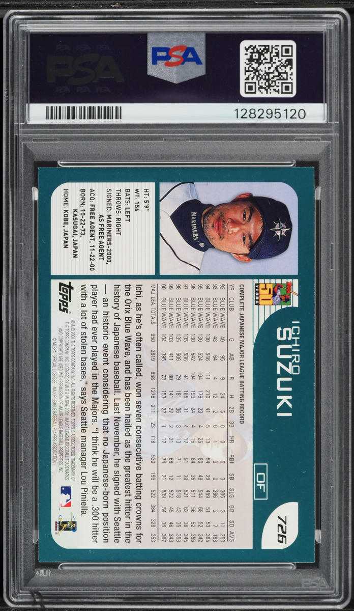 2001 Topps Home Team Advantage Ichiro ROOKIE #726 PSA 9 MINT