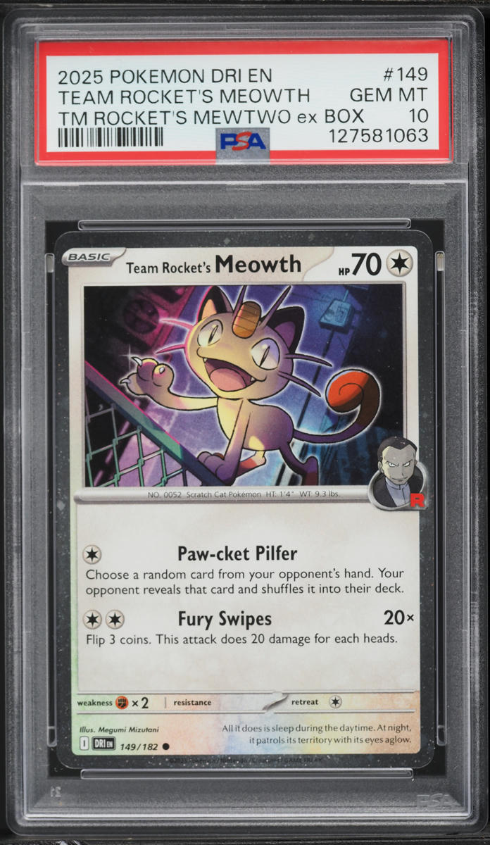 2025 Pokemon Destined Rivals Mewtwo Ex Box Team Rocket's Meowth