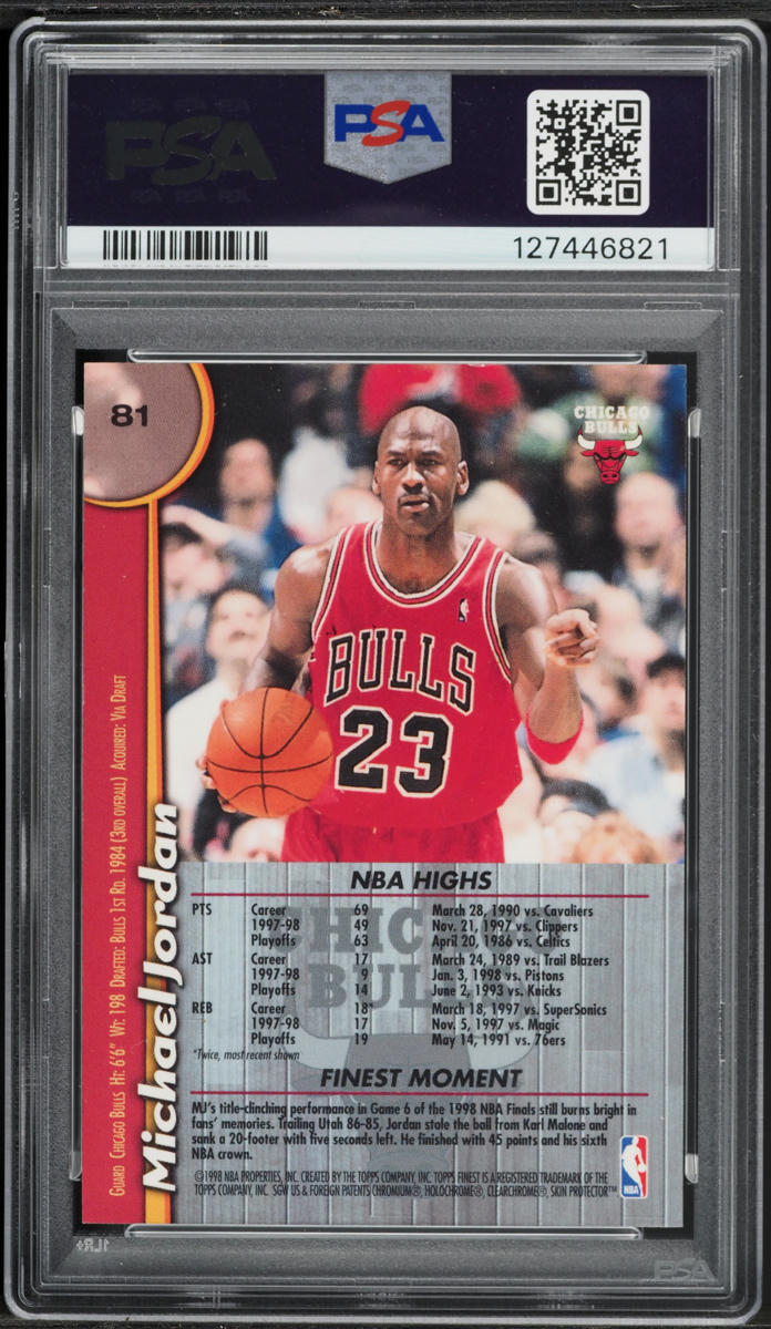 1998 Finest Basketball Michael Jordan #81 PSA 10 GEM MINT