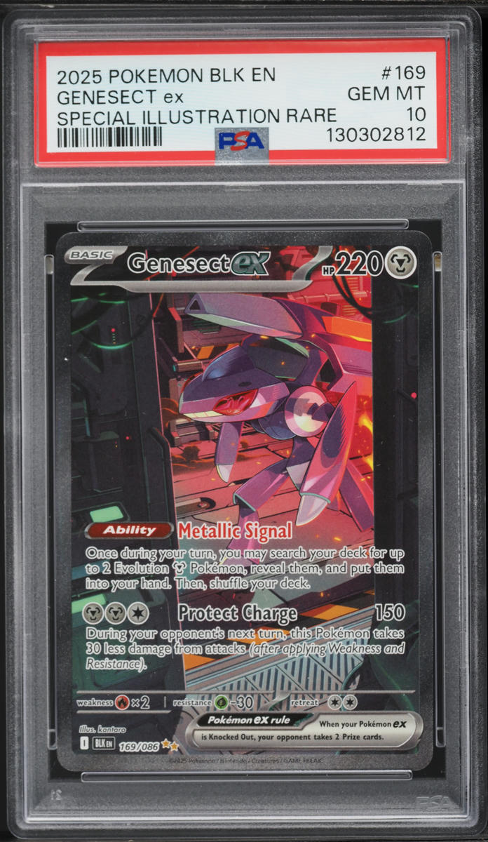 2025 Pokemon Scarlet & Violet Black Bolt SIR Genesect EX #169 PSA 10 GEM MINT