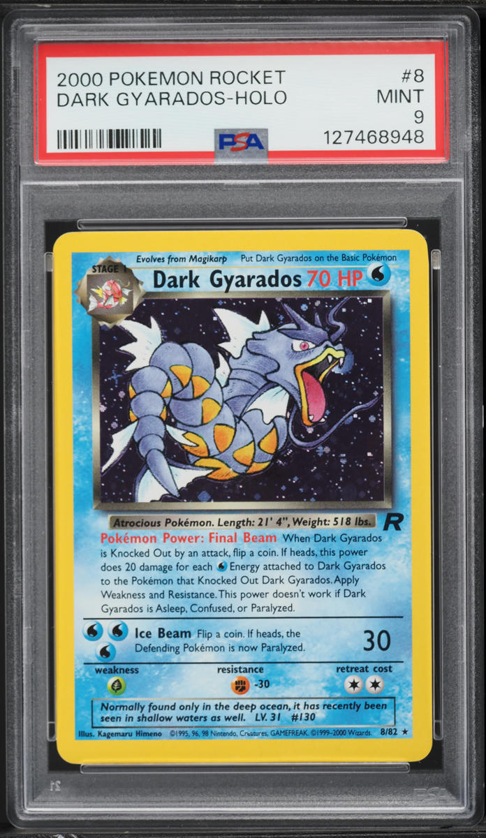 2000 Pokemon Team Rocket Holo Dark Gyarados #8 PSA 9 MINT