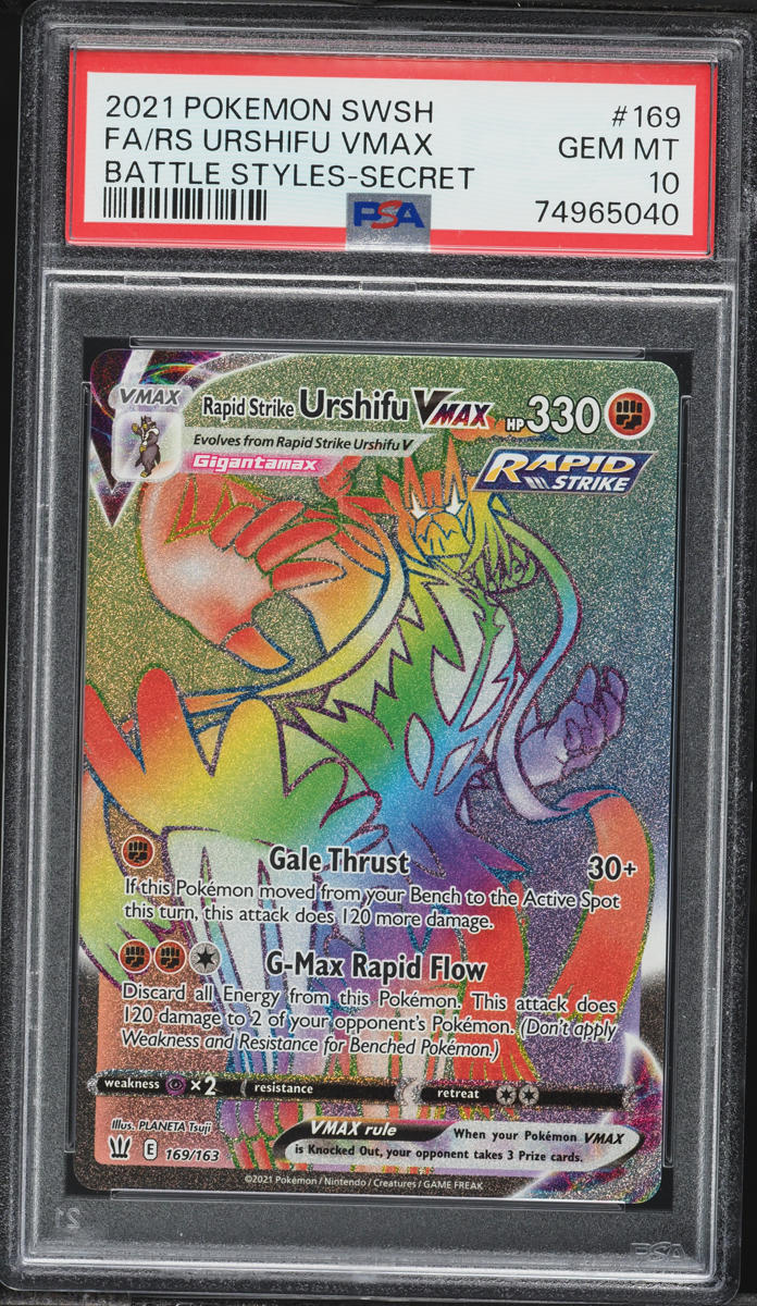 2021 Pokemon SWSH Battle Styles Rapid Strike Rainbow Rare Urshifu VMAX #169 PSA 10 GEM MINT