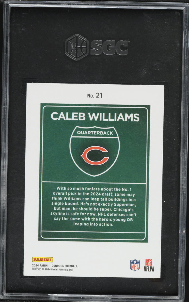 2024 Donruss Downtown Caleb Williams ROOKIE #21 SGC 9.5 MINT+