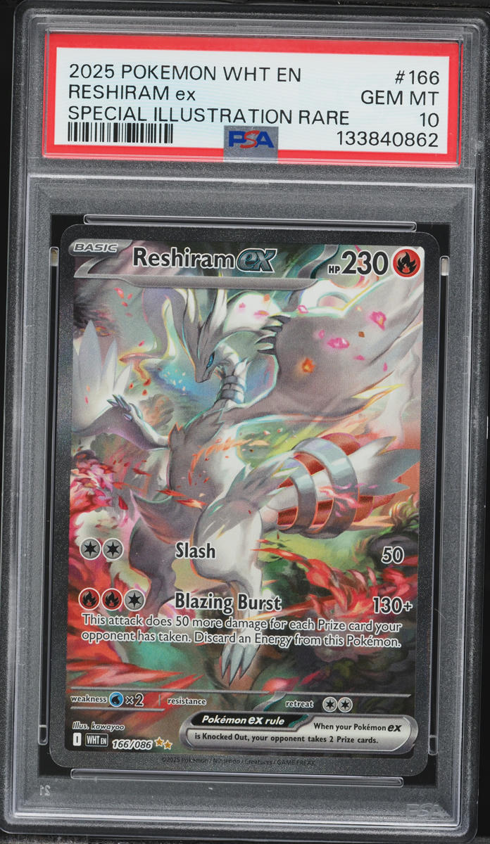 2025 Pokemon Scarlet & Violet White Flare SIR Reshiram ex #166 PSA 10 GEM MINT