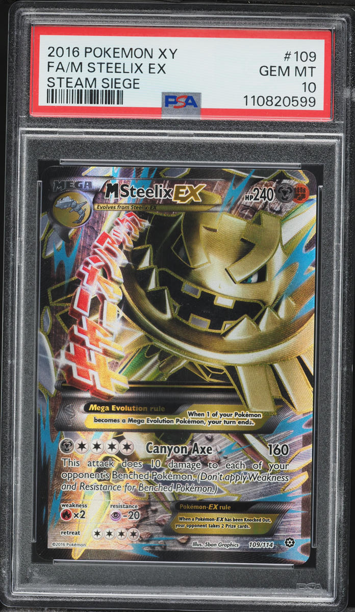 2016 Pokemon XY Steam Siege Full Art M Steelix EX #109 PSA 10 GEM MINT