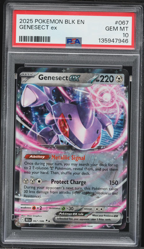 2025 Pokemon Scarlet & Violet Black Bolt Holo Genesect Ex #67 PSA