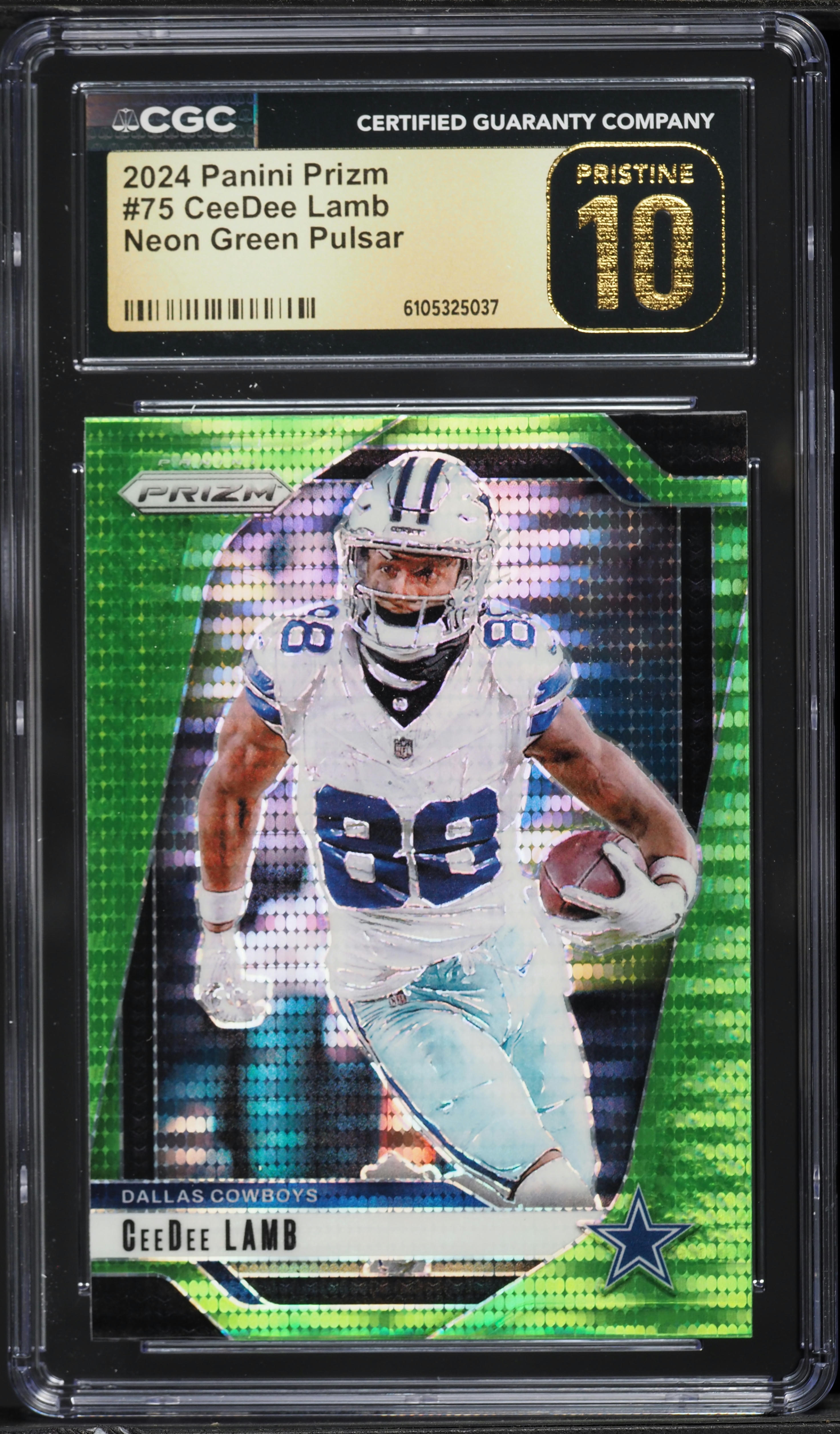 2024 Panini Prizm Neon Green Pulsar CeeDee Lamb #75 CGC 10