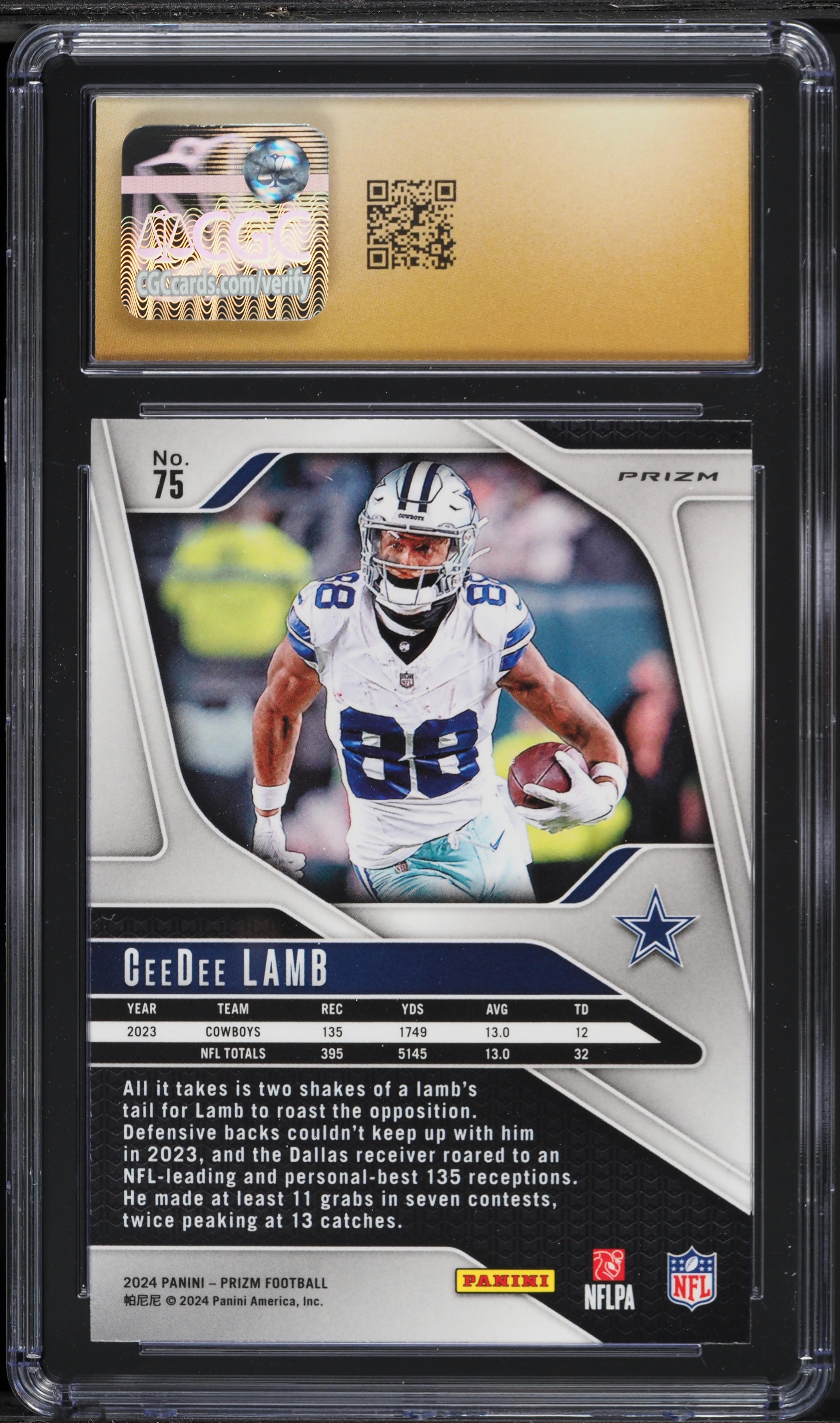 2024 Panini Prizm Neon Green Pulsar CeeDee Lamb #75 CGC 10