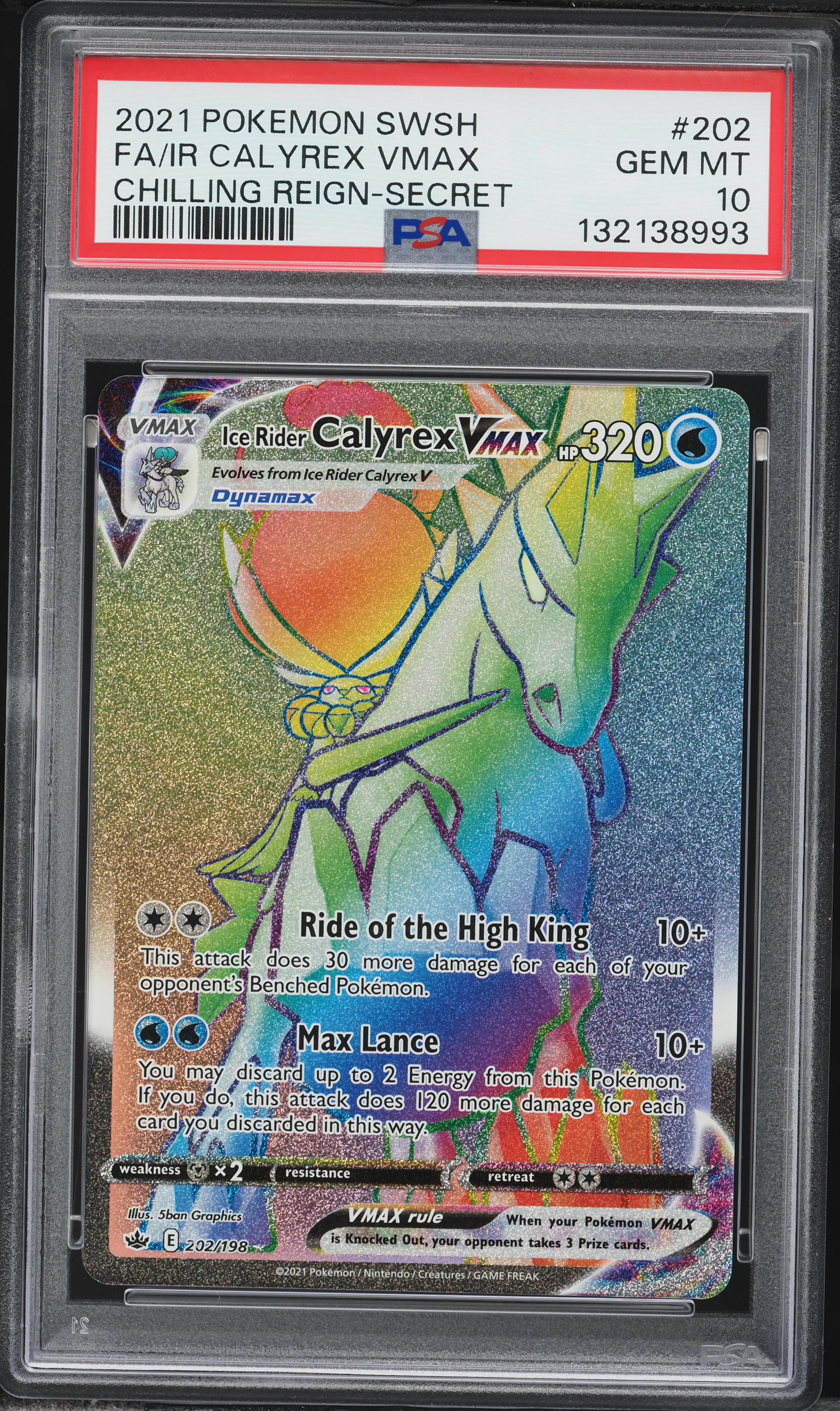 2021 Pokemon SWSH Chilling Reign Secret Rainbow Rare Calyrex VMAX