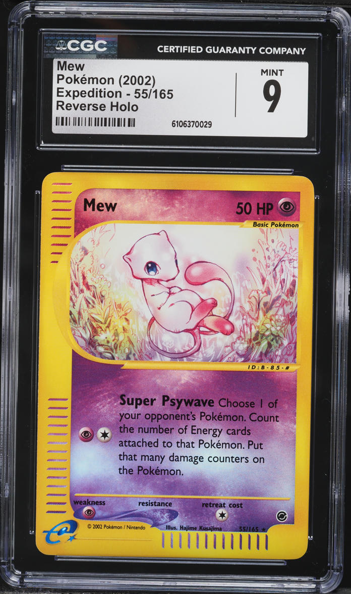 2002 Pokemon Expedition Reverse Holo Mew #55 CGC 9 MINT