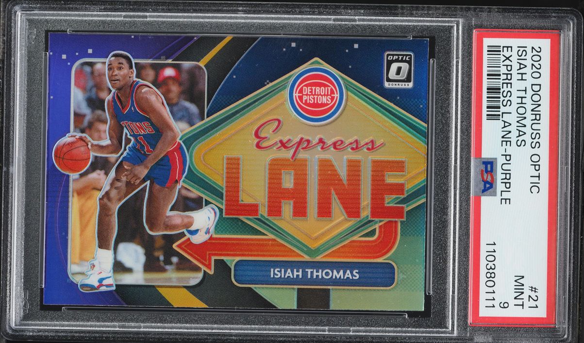 2020 Donruss Optic Express Lane Purple Isiah Thomas #21 PSA 9 MINT
