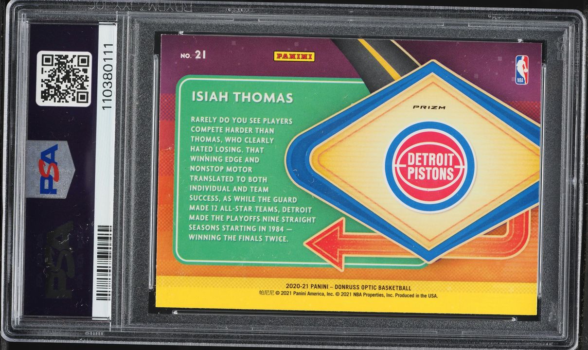 2020 Donruss Optic Express Lane Purple Isiah Thomas #21 PSA 9 MINT