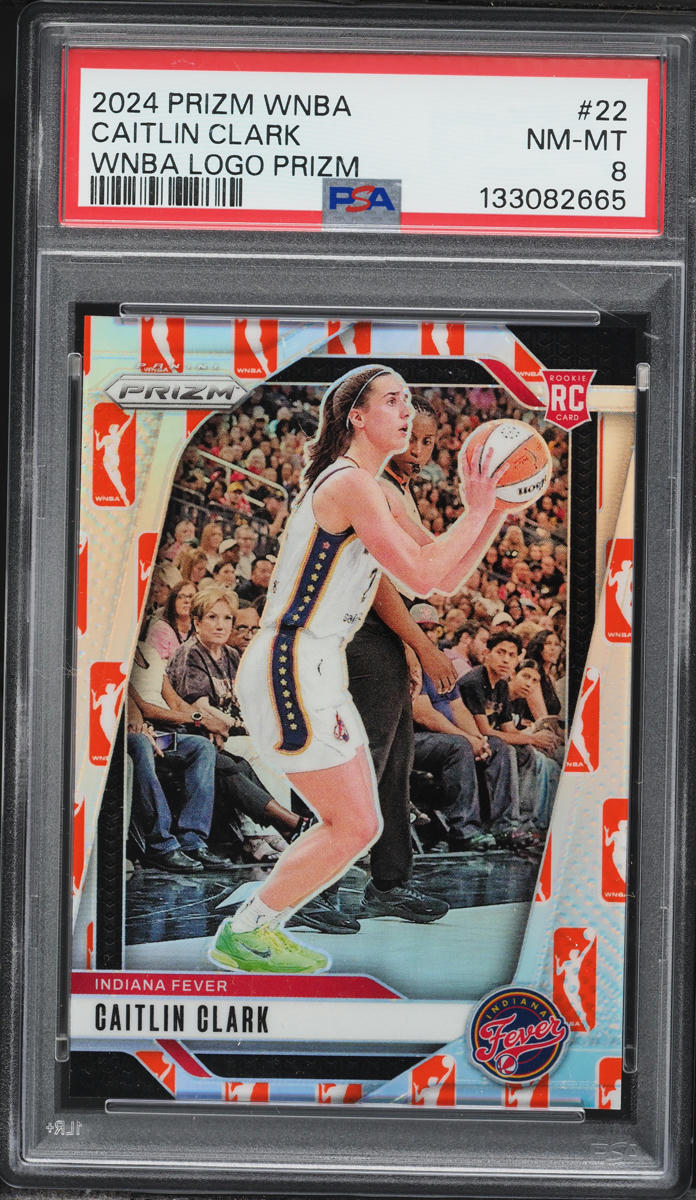2024 Panini Prizm WNBA Logo Caitlin Clark ROOKIE #22 PSA 8 NM-MT