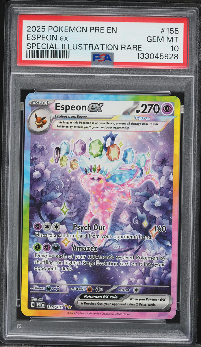 2025 Pokemon Scarlet & Violet Prismatic Evolutions SIR Espeon ex #155 PSA 10 GEM MINT