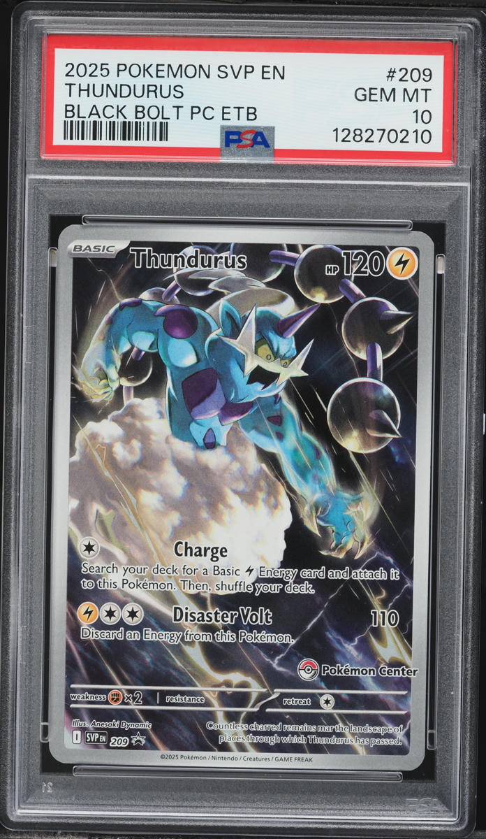 2025 Pokemon Scarlet & Violet Promo Black Bolt Center Alt Art Thundurus #209 PSA 10 GEM MINT