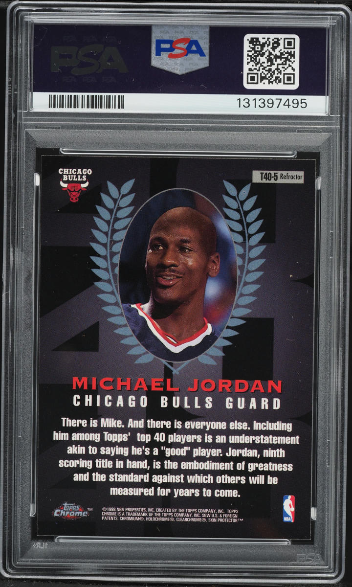 1997 Topps Chrome 40 Refractor Michael Jordan #T40-5 PSA 8 NM-MT