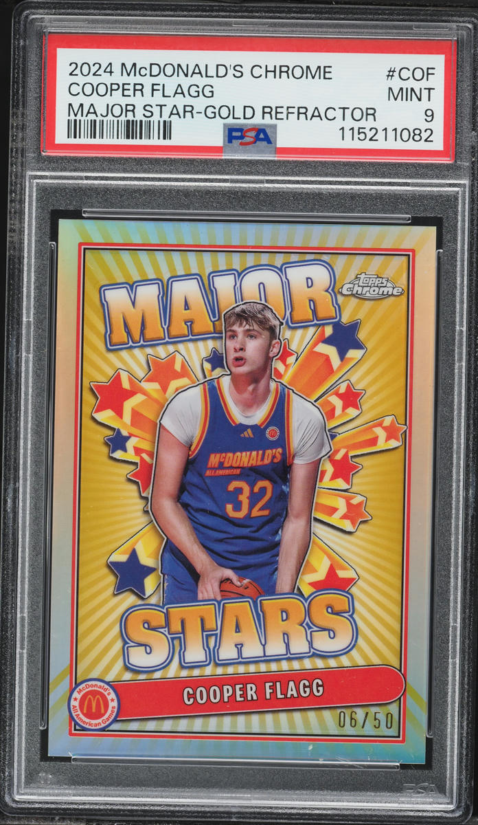 2024 Topps Chrome McDonald's Major Star Gold Ref Cooper Flagg ROOKIE /50 #COF PSA 9 MINT