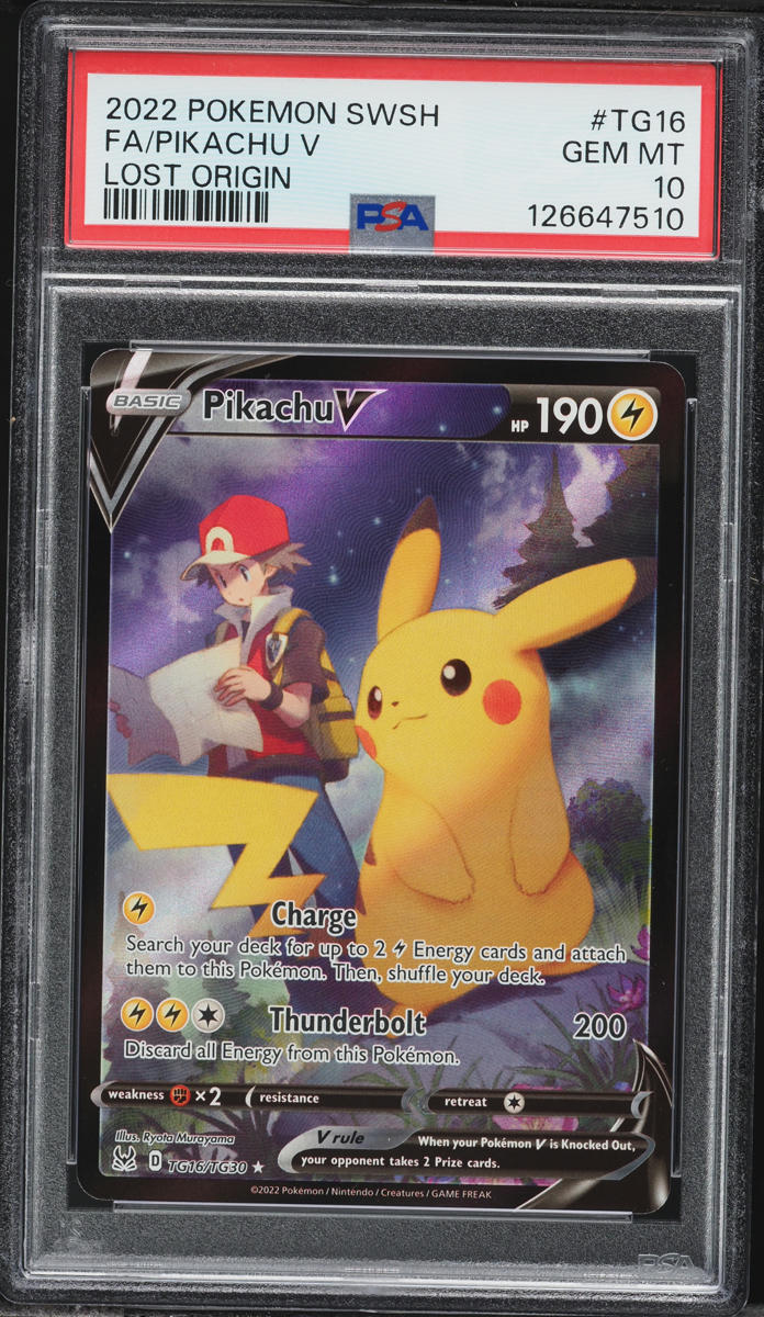 2022 Pokemon Sword & Shield Lost Origin CHR Pikachu V #TG16 PSA 10 GEM MINT
