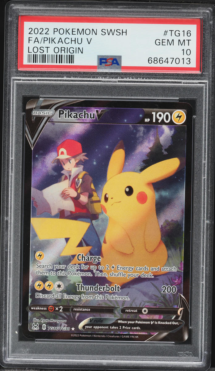 2022 Pokemon Sword & Shield Lost Origin TG Pikachu V #TG16 PSA 10 GEM MINT