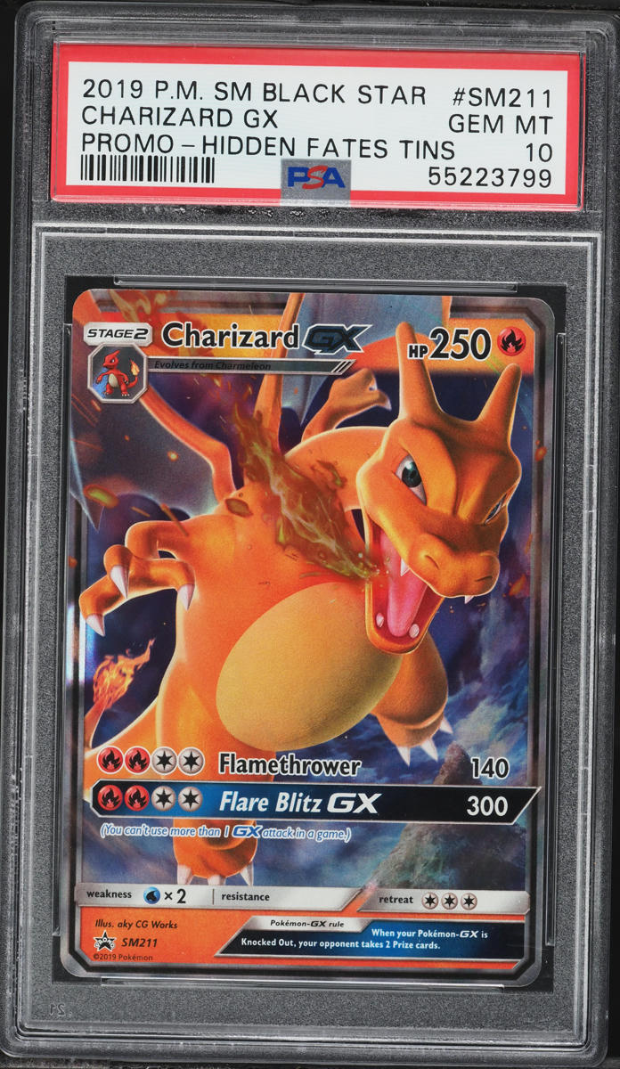 2019 Pokemon Sun & Moon Promo Hidden Fates Full Art Charizard GX #SM211 PSA 10 GEM MINT
