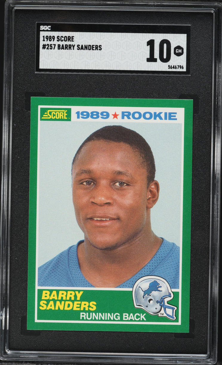 1989 Score Football Barry Sanders ROOKIE #257 SGC 10 GEM MINT