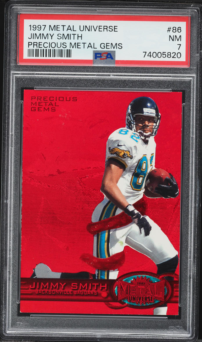 1997 Metal Universe Precious Metal Gems PMG Red Jimmy Smith /150 #86 PSA 7 NRMT