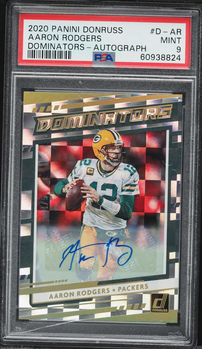 2020 Panini Donruss Dominators Aaron Rodgers AUTO /5 #D-AR PSA 9 MINT