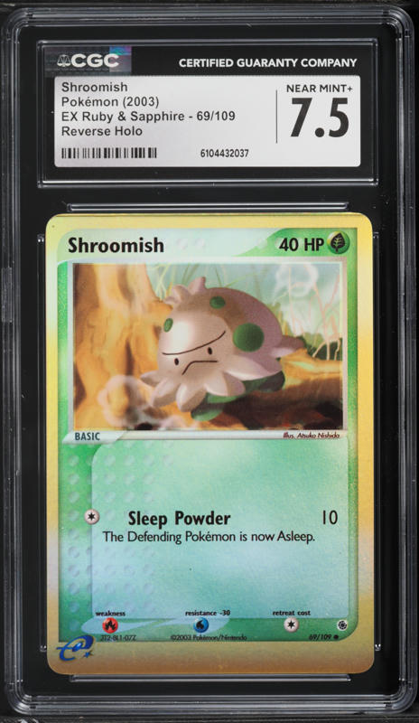 pokemon card shroomish (78/100) [EX: Sandstorm]  Plug Grass Colorless Ram (10) Colorless Pokemon EX Ruby & Sapphire