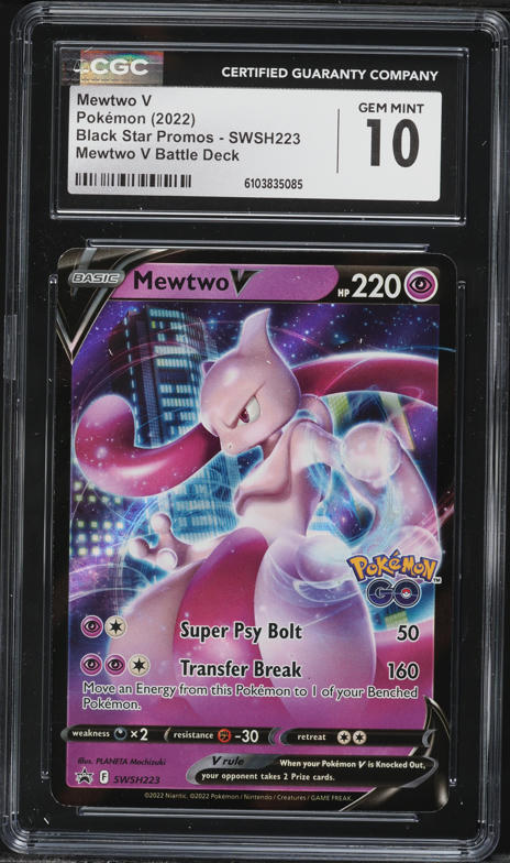 2022 Pokemon Sword & Shield Promo GO Battle Deck Holo Mewtwo V #SWSH223 CGC  10 GEM MINT on Fanatics Collect
