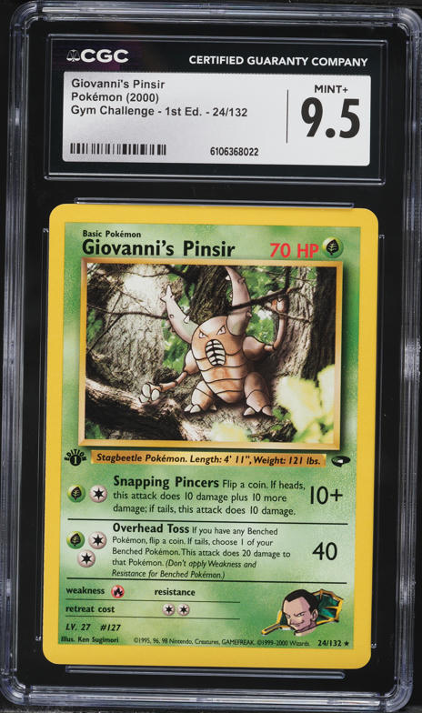 2000 Pokemon Gym Challenge 1st Edition Giovanni's Pinsir #24 CGC 9.5 MINT+
