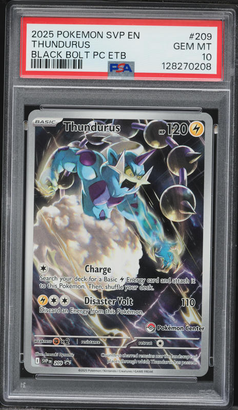 2025 Pokemon Scarlet & Violet Promo Black Bolt Center Alt Art Thundurus #209 PSA 10 GEM MINT