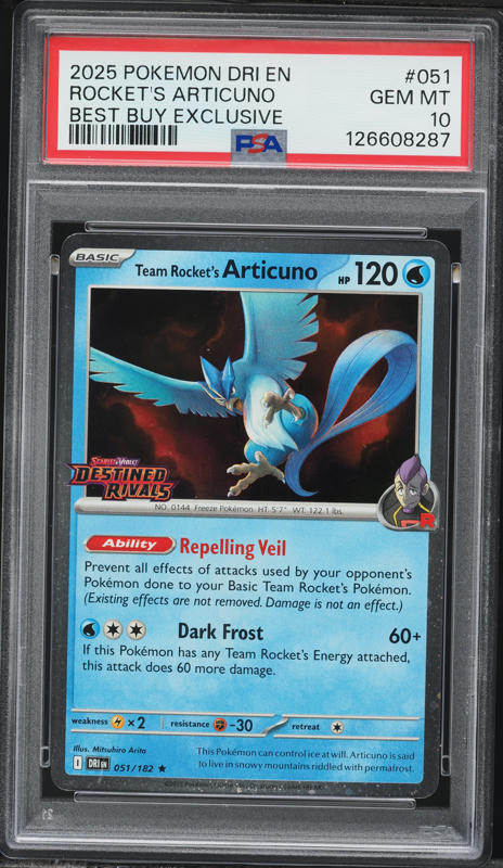 2025 Pokemon SV Destined Rivals Best Buy Exclusive Team Rocket's Articuno #51 PSA 10 GEM MINT