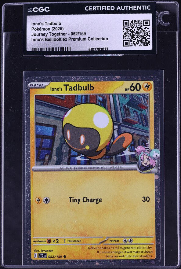 2025 Pokemon SV Journey Together Ex Premium Collection Iono's Tadbulb #52 CGC AUTH