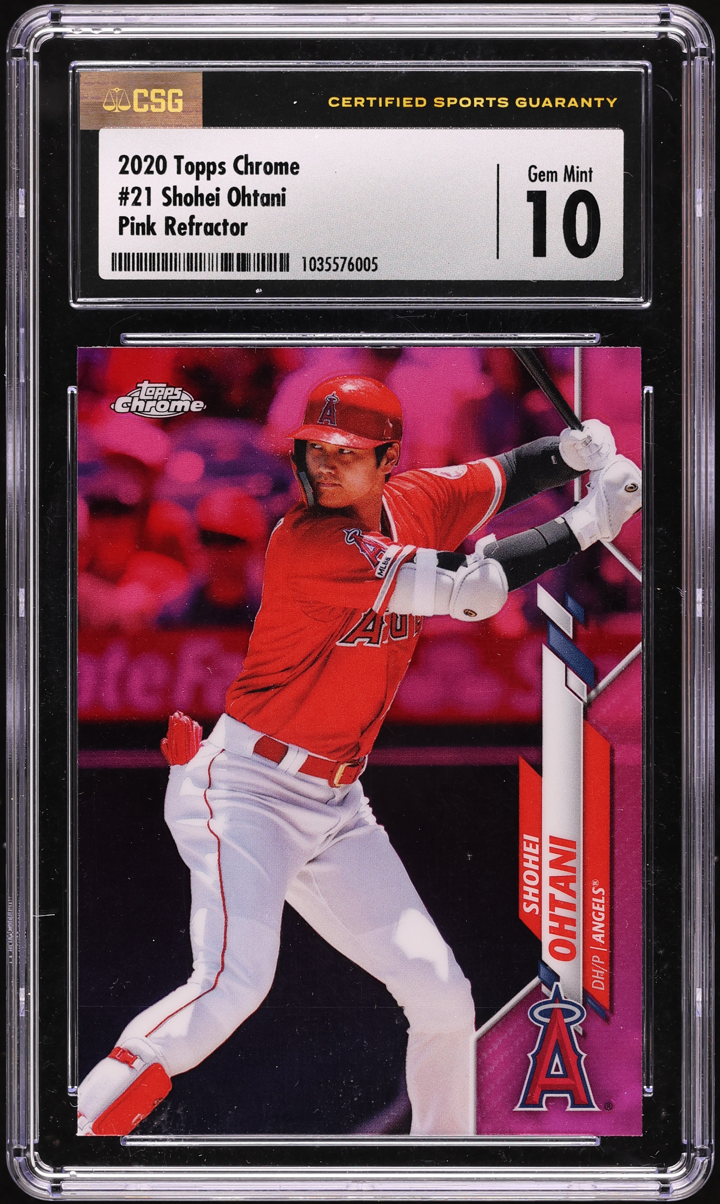 2020 Topps Chrome Pink Refractor Shohei Ohtani #21 CSG 10 GEM MINT 